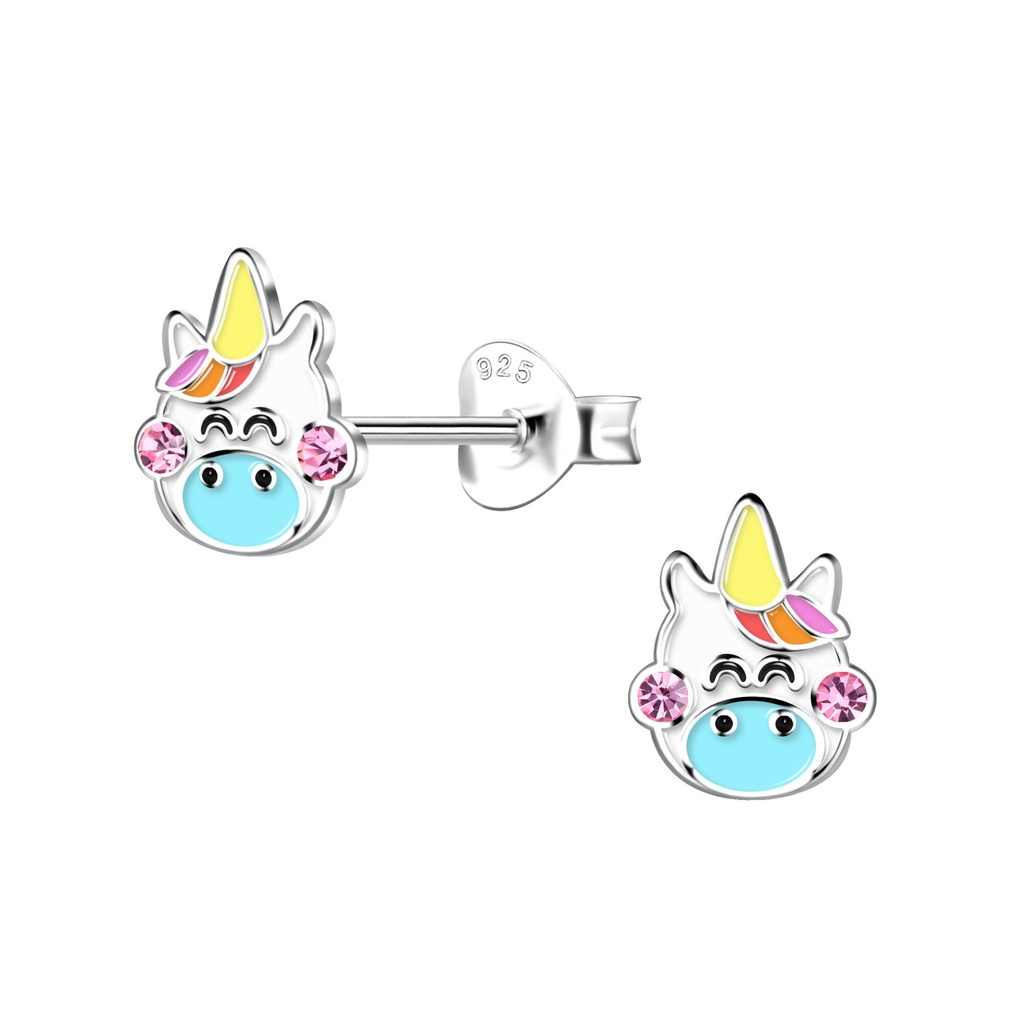 [10031135] Silver Unicorn Stud Earrings