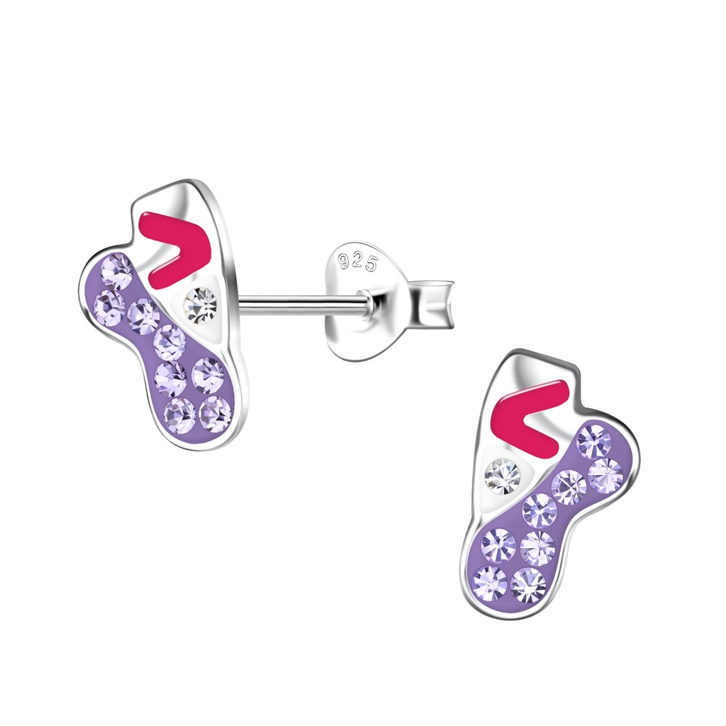 Silver Ballerina Shoe Stud Earrings
