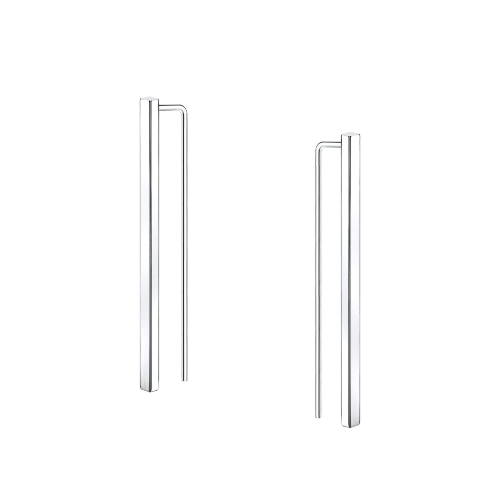 Silver Bar Thread Through Earrings