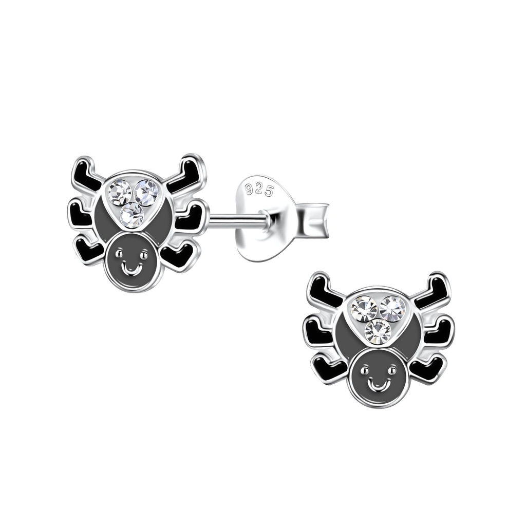 [10031093] Puces d'oreilles araignée en argent