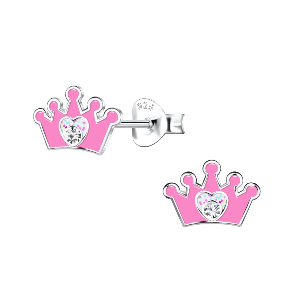 Puces d'oreilles couronne en argent