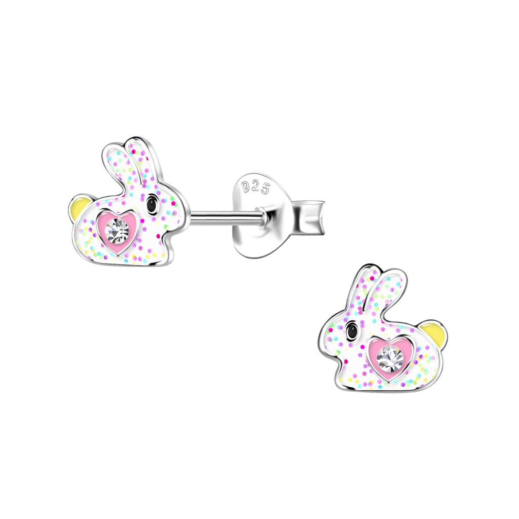 Puces d'oreilles lapin en argent