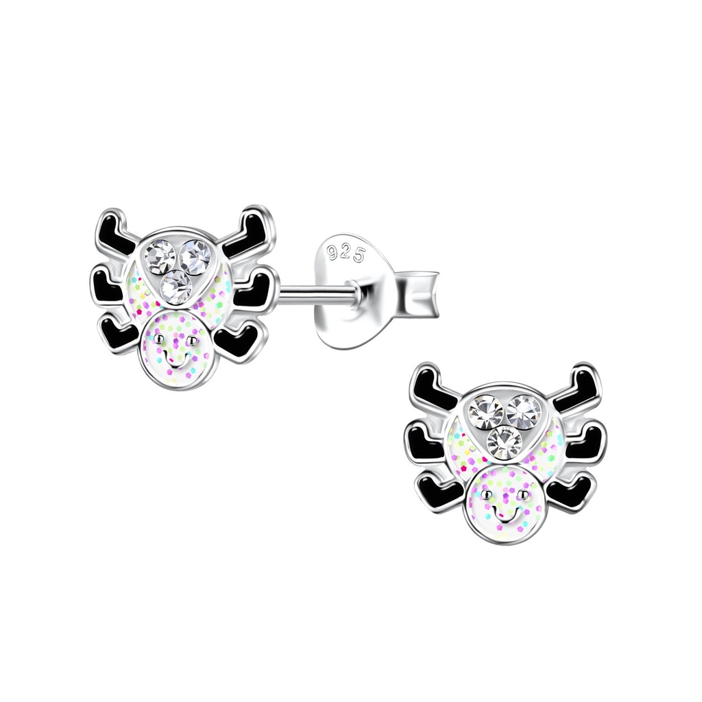 [10031144] Puces d'oreilles araignée en argent