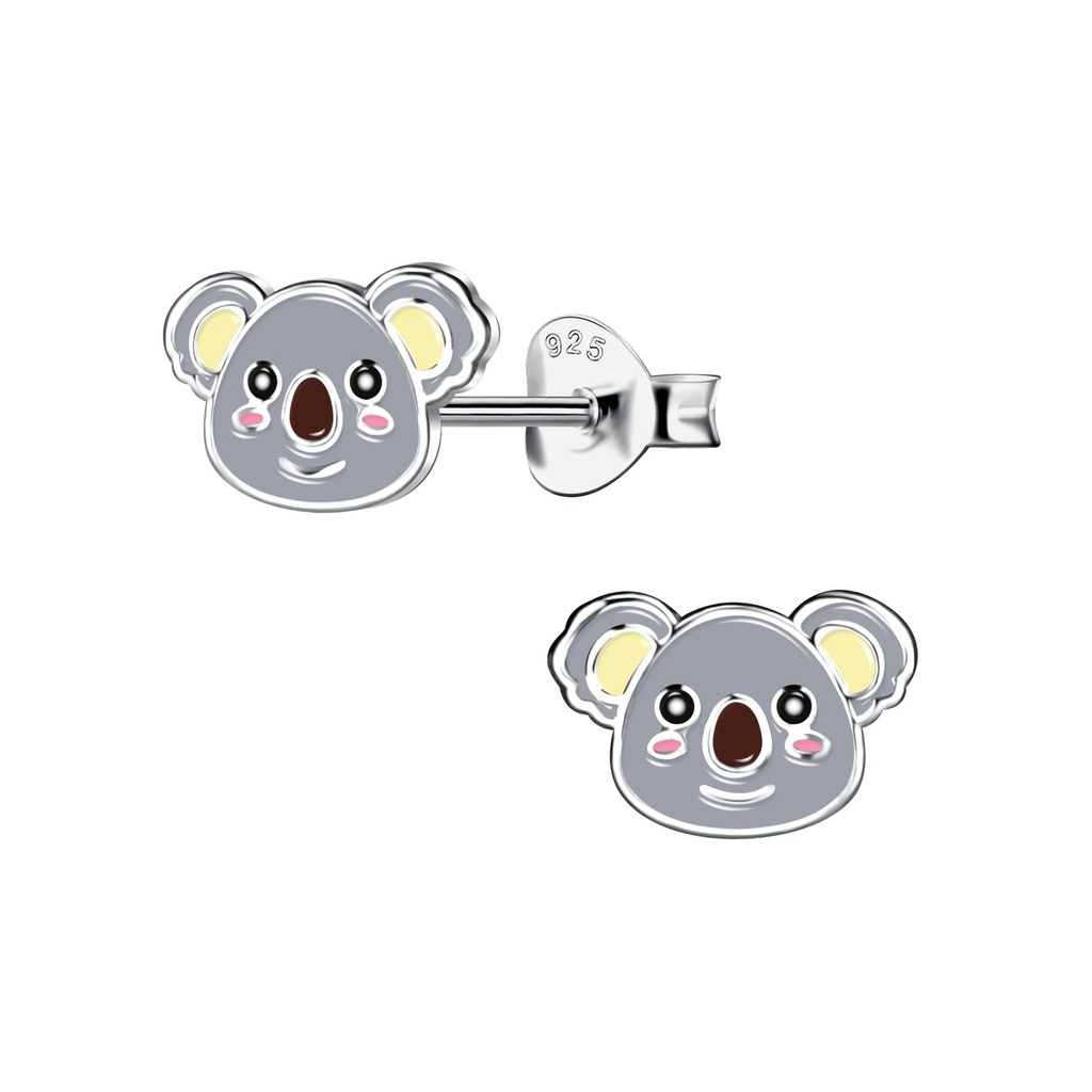 [10020852] Silver Koala Stud Earrings