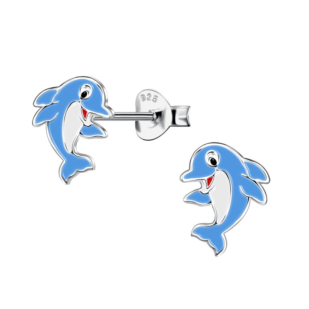 Silver Dolphin Stud Earrings