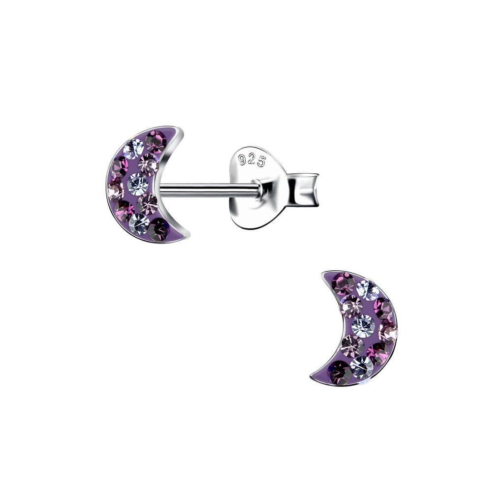 Puces d'oreilles lune en argent