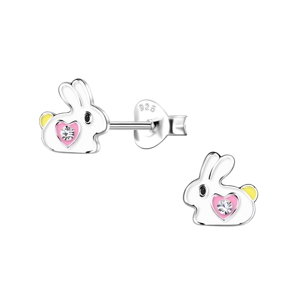 Puces d'oreilles lapin en argent