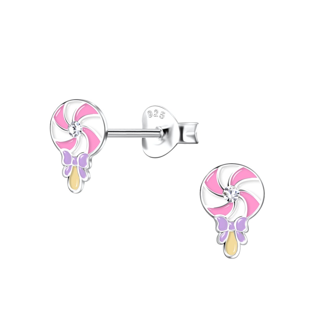 Puces d'oreilles bonbon en argent