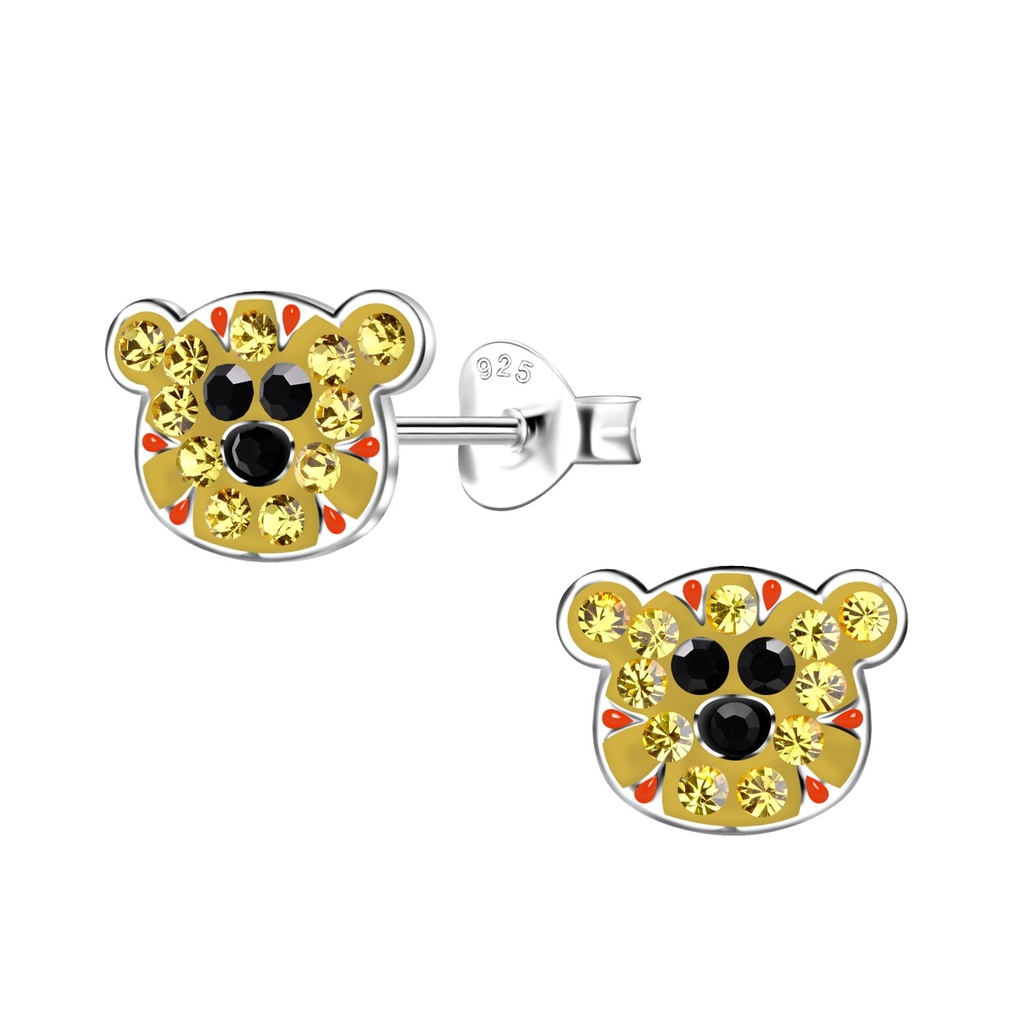 Puces d'oreilles tigre en argent