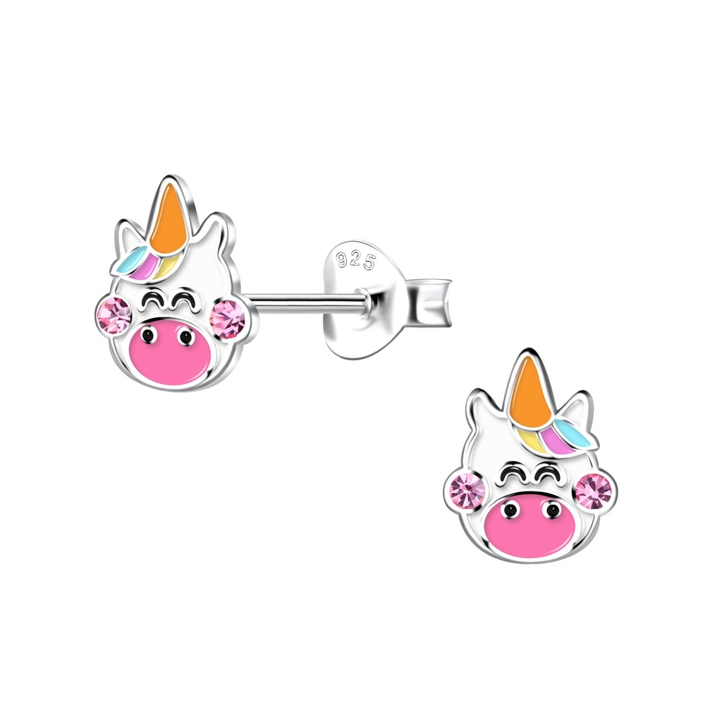 Silver Unicorn Stud Earrings