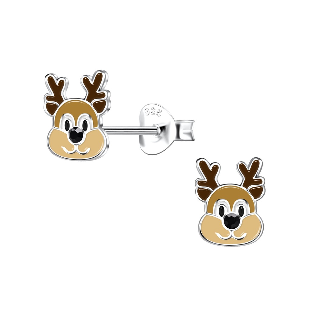 Puces d'oreilles renne en argent