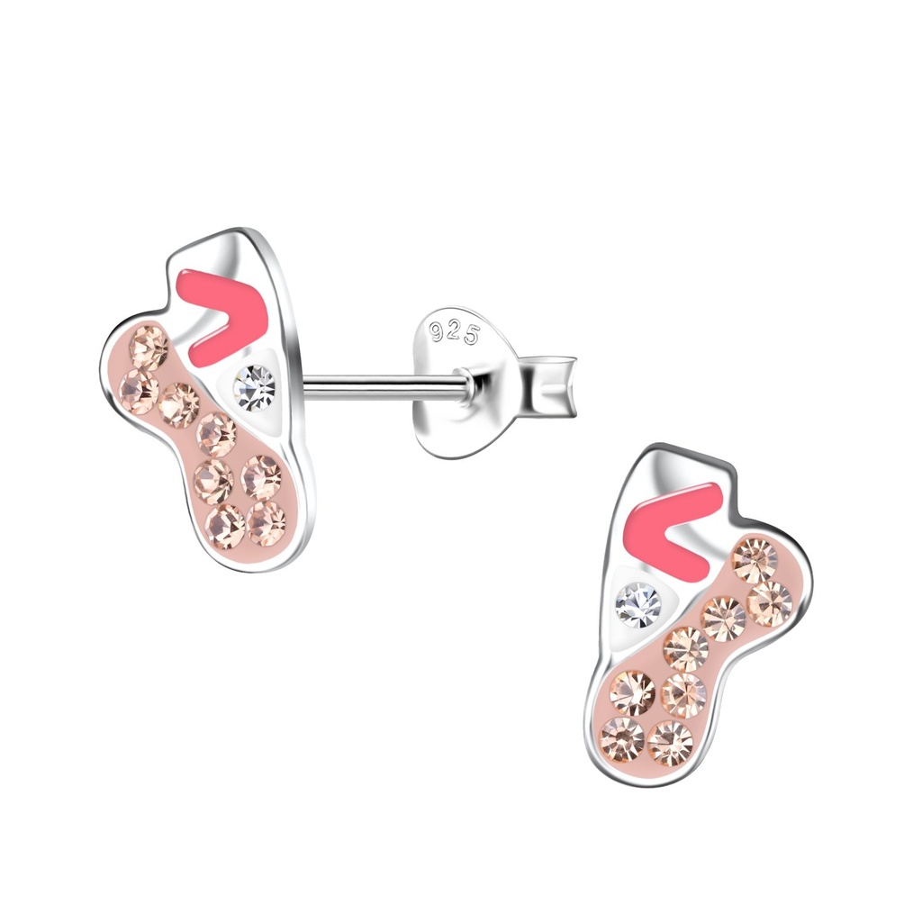 Silver Ballerina Shoe Stud Earrings