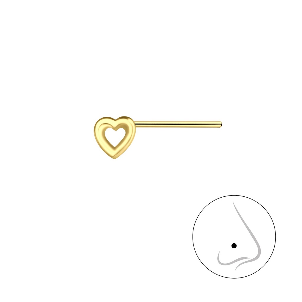 [10022677] Clou de nez cœur en argent