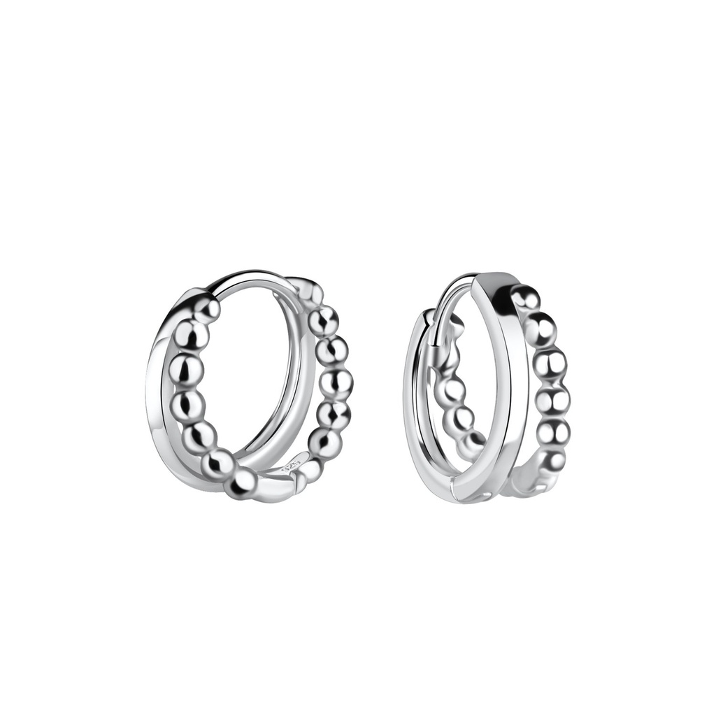 [10030031] 11mm Silver Ball Huggie Earrings
