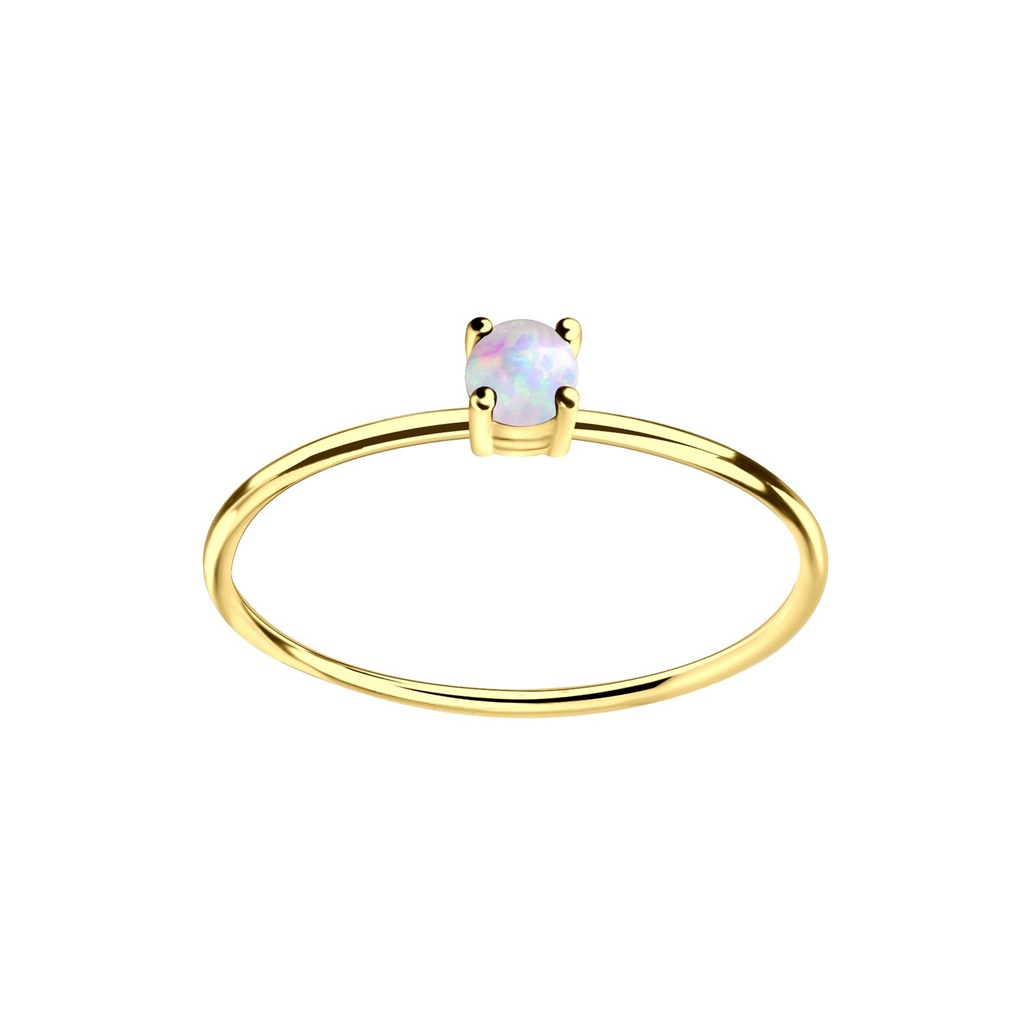 3mm Opal Silver Ring