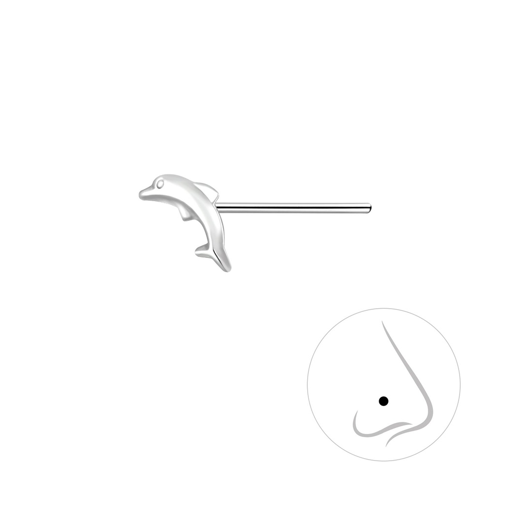 Silver Dolphin Nose Stud