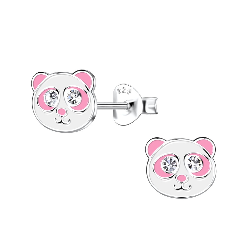 Puces d'oreilles panda en argent