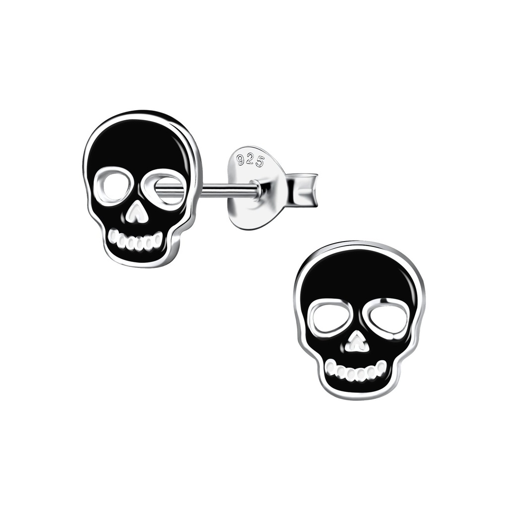 Silver Skull Stud Earrings