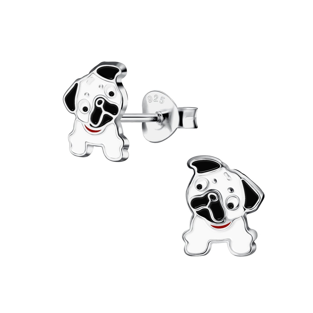 Silver Bulldog Stud Earrings