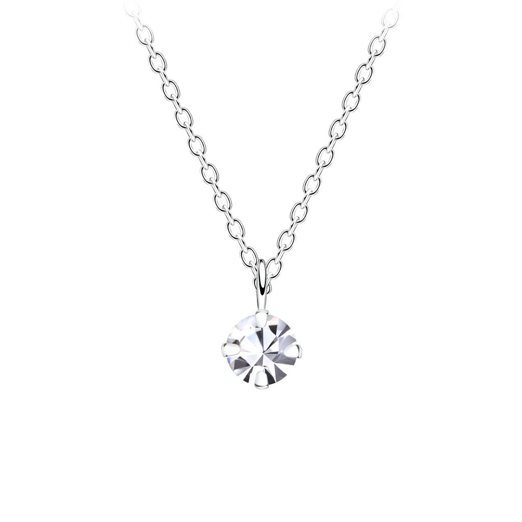 Collier en argent cristal rond 4 mm