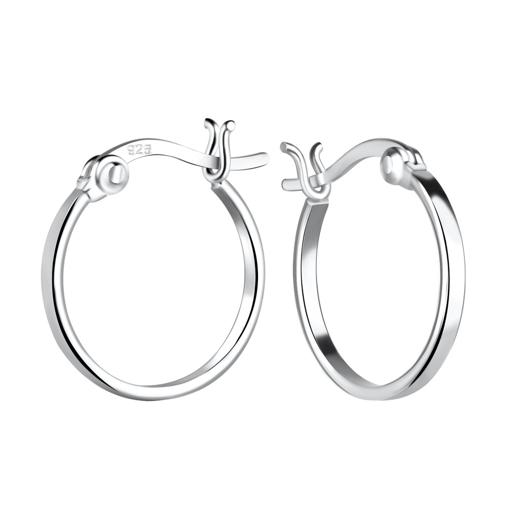 [10029898] 16mm Silver French Lock Hoop Earrings