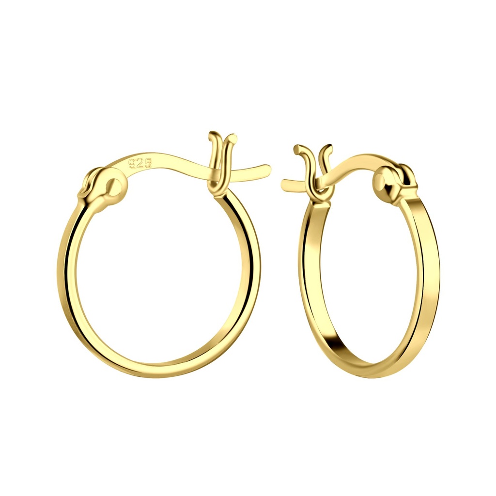 [10029797] 14mm Silver French Lock Hoop Earrings
