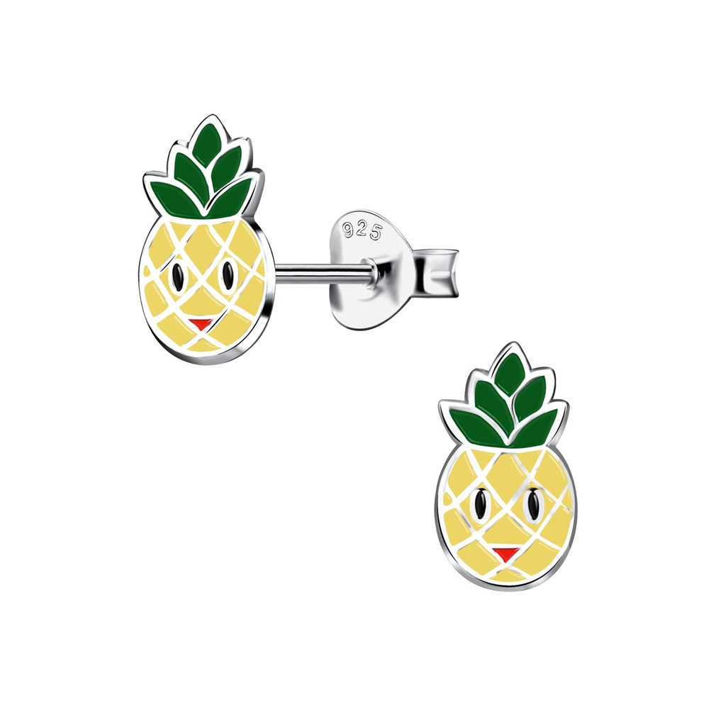 Silver Pineapple Stud Earrings