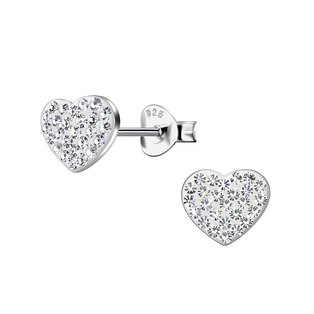 Puces d'oreilles cœur en argent