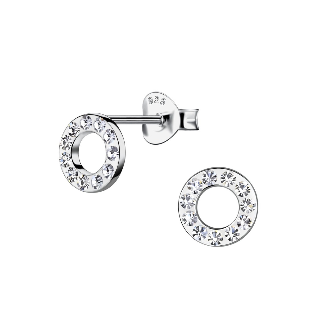 [10030724] Silver Round Stud Earrings