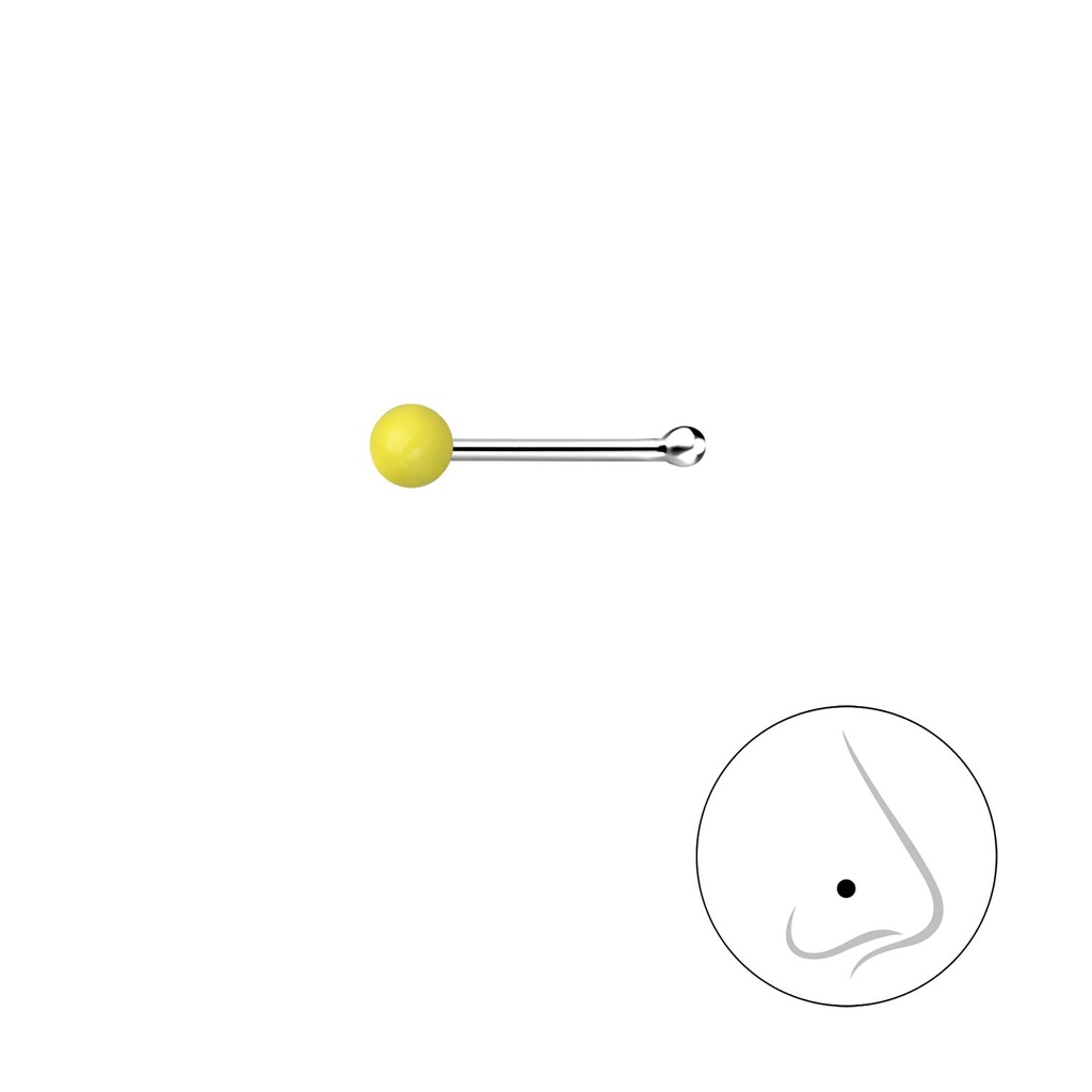 [10027843] Clou de nez boule en argent 2 mm avec boule