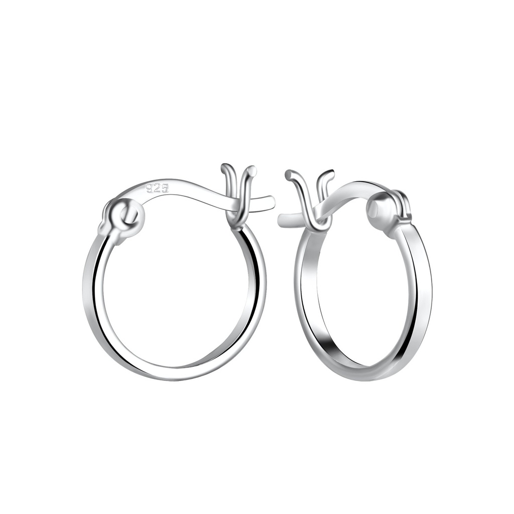 Créoles fermoir français en argent 12 mm