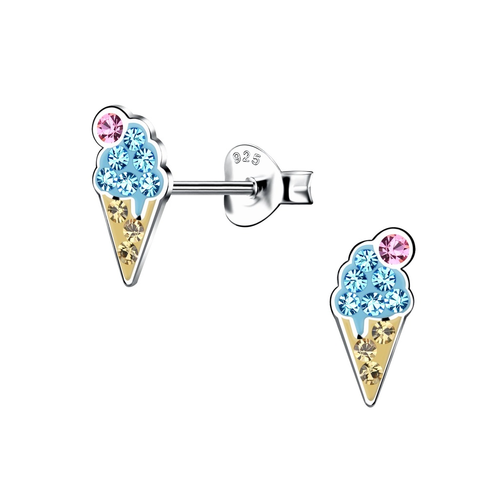 Puces d'oreilles glace en argent