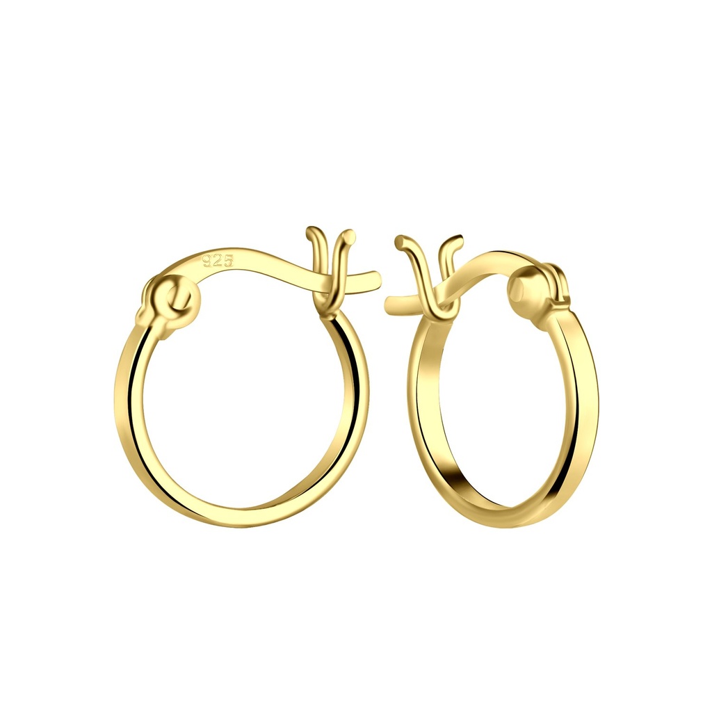 12mm Silver French Lock Hoop Earrings