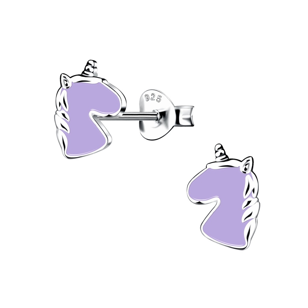 Silver Unicorn Stud Earrings