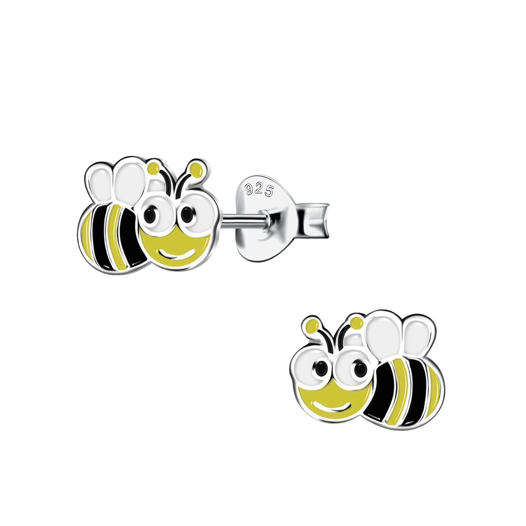 Puces d'oreilles abeille en argent