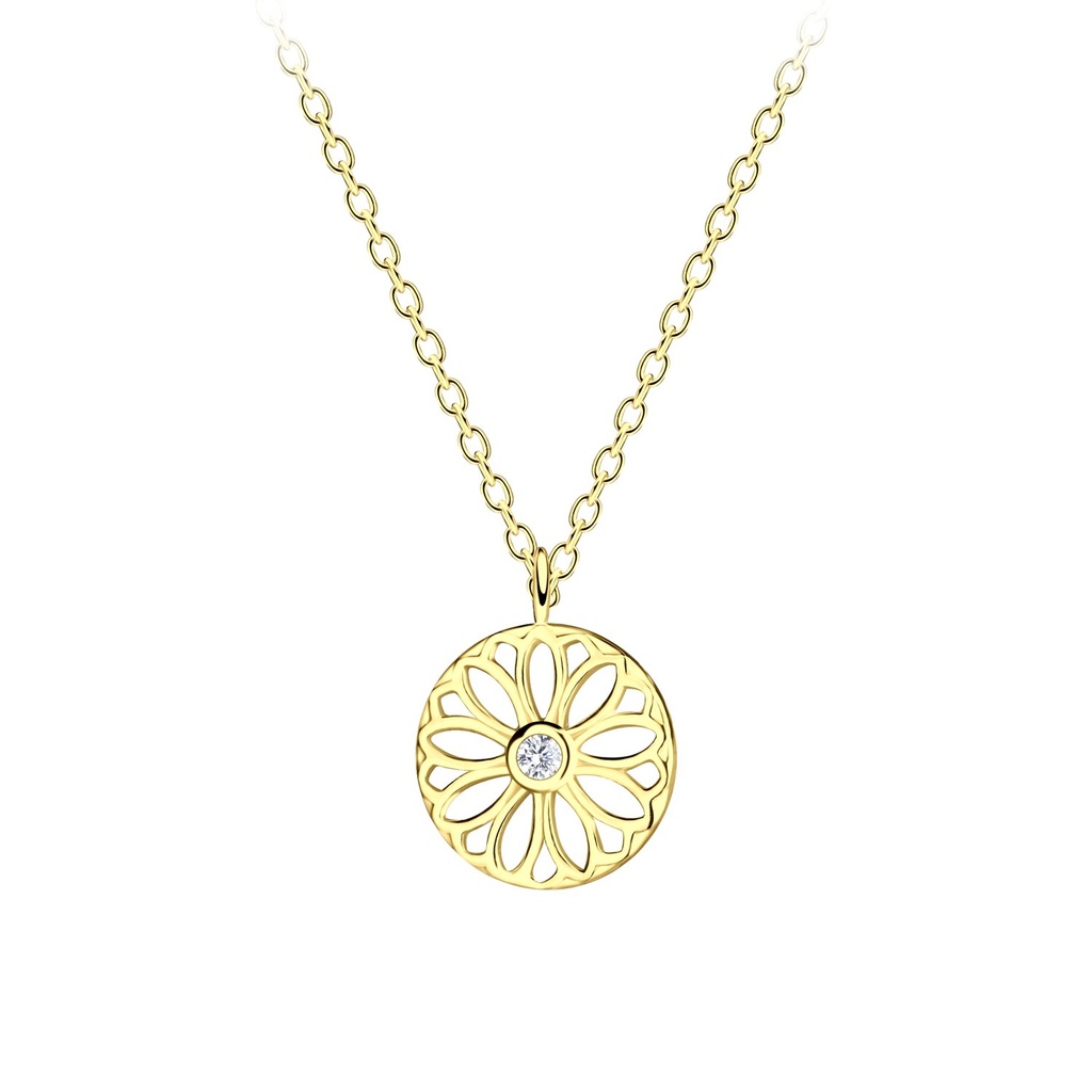 [10030577] Silver Flower Necklace