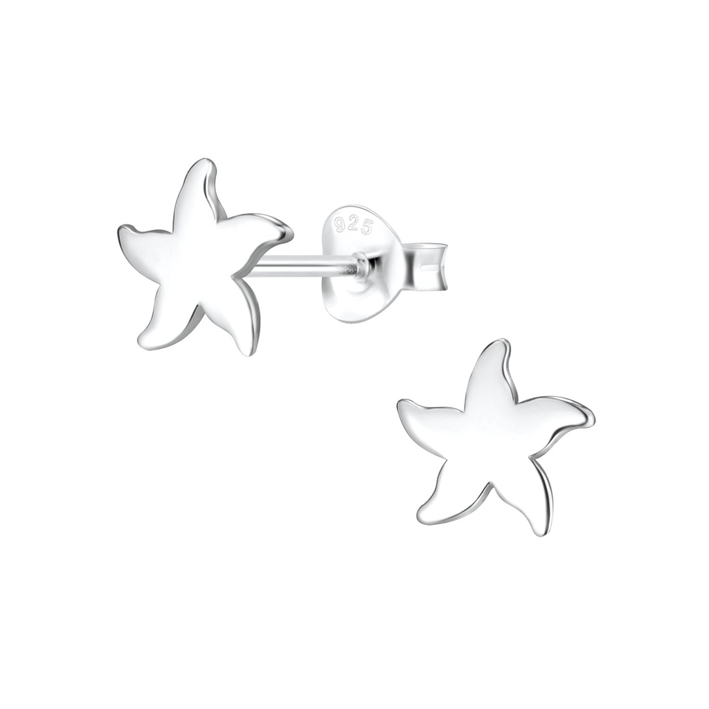 Puces d'oreilles étoile de mer en argent