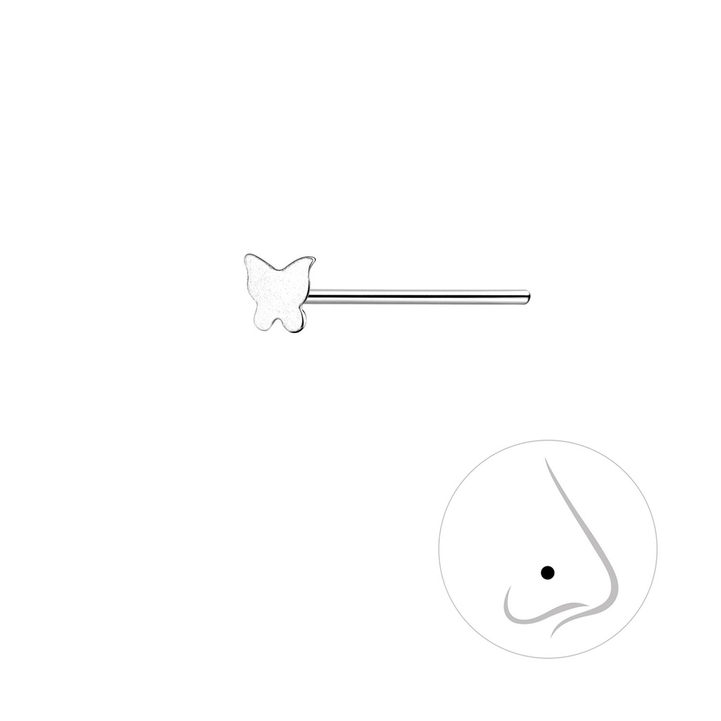 Clou de nez papillon en argent