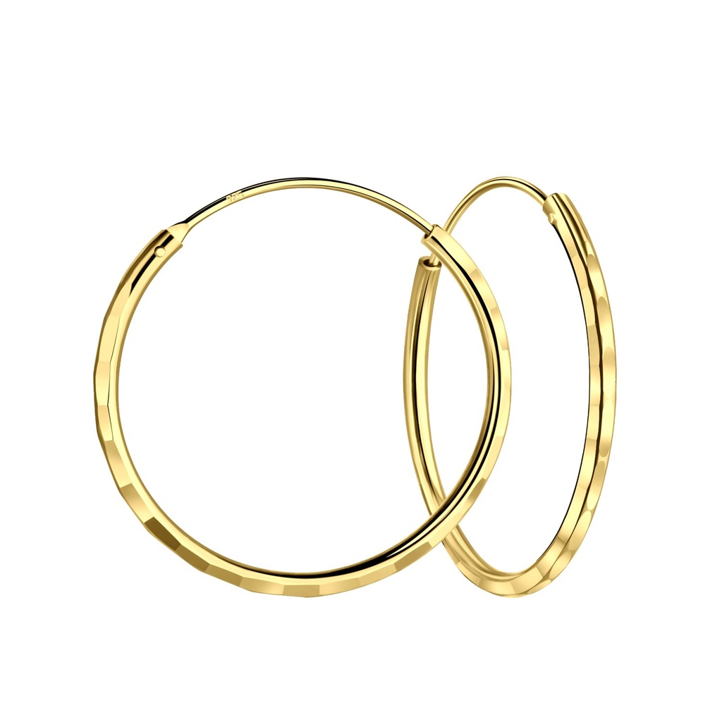 [10028273] 25mm Silver Hammered Hoops