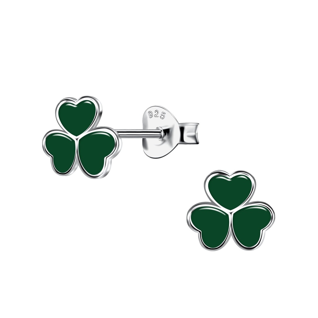 Silver Shamrock Stud Earrings