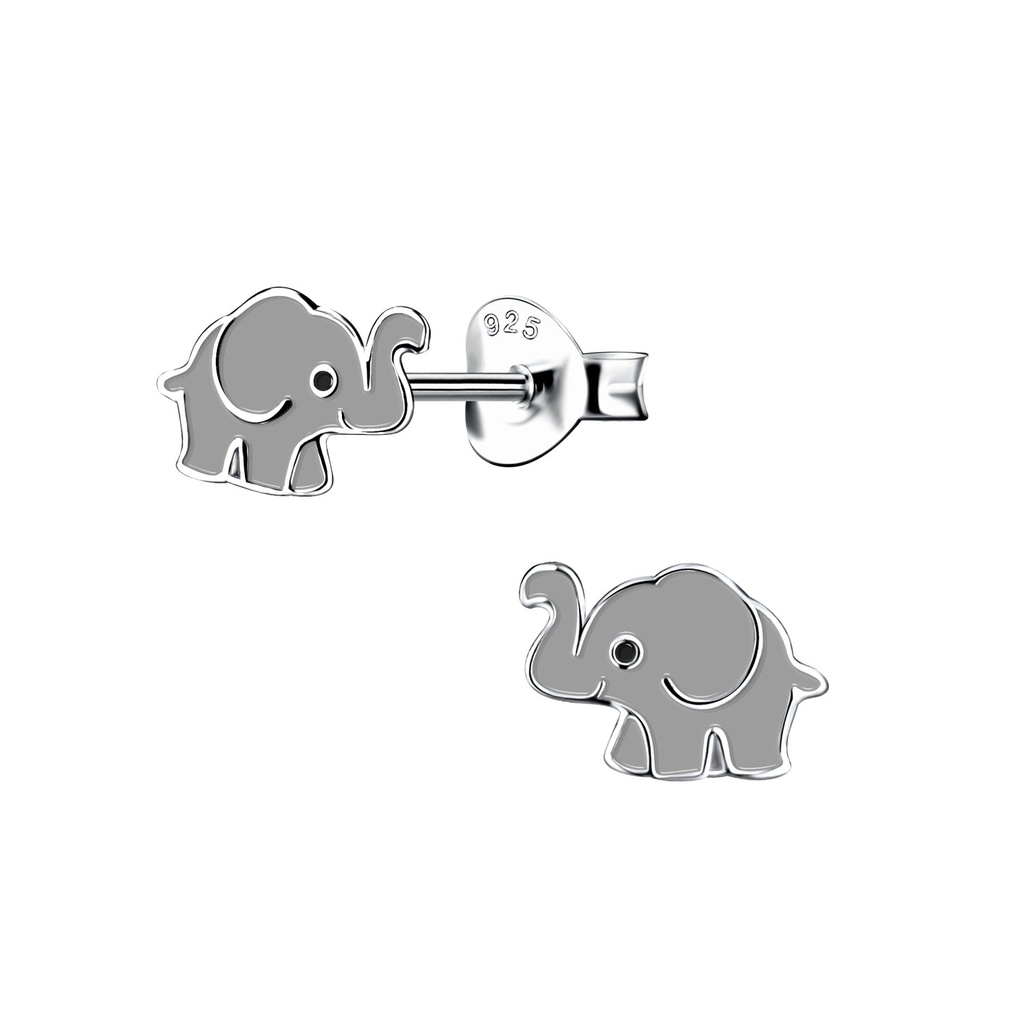 Puces d'oreilles éléphant en argent