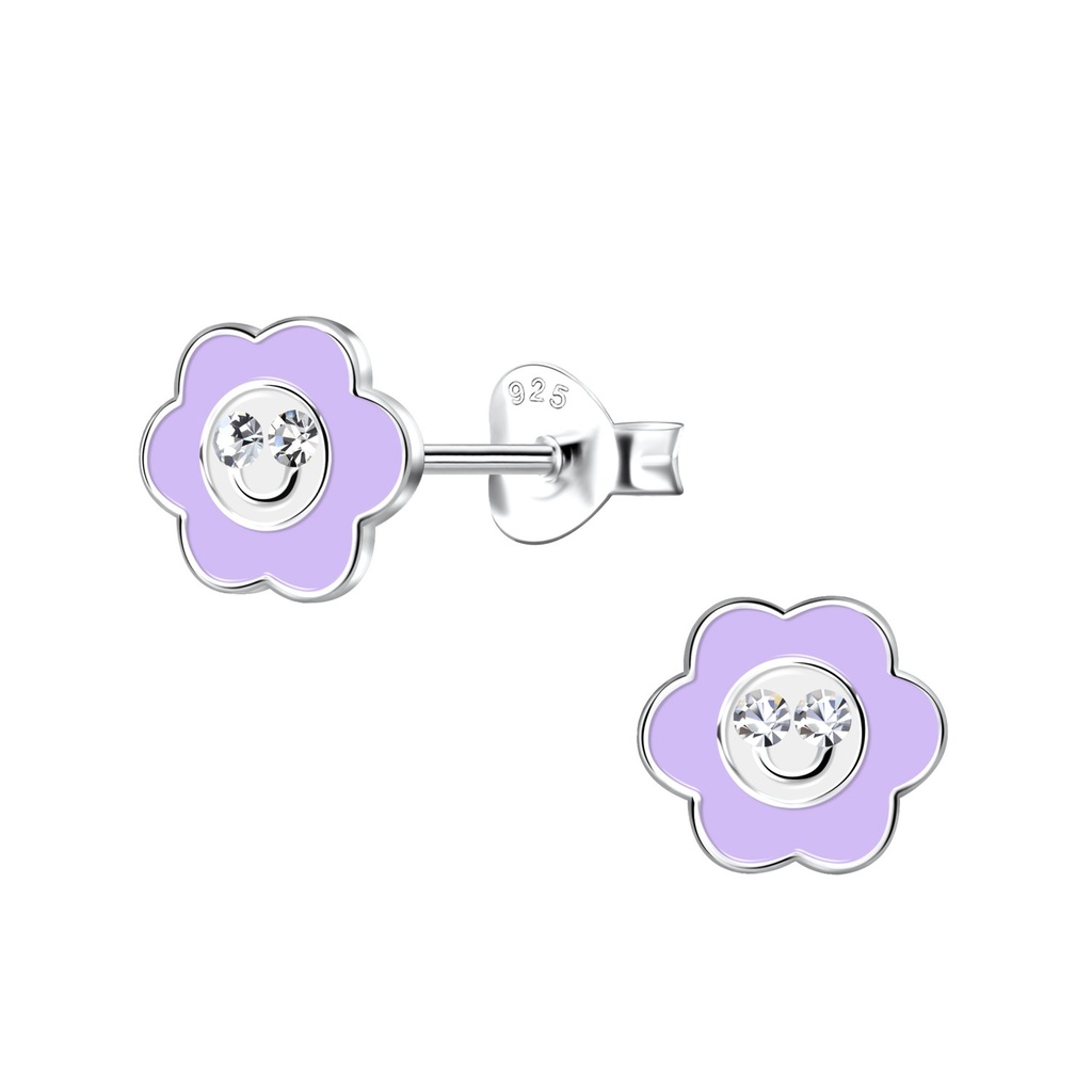 [10030838] Silver Flower Stud Earrings