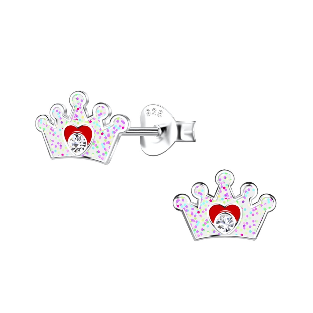 [10030943] Puces d'oreilles couronne en argent