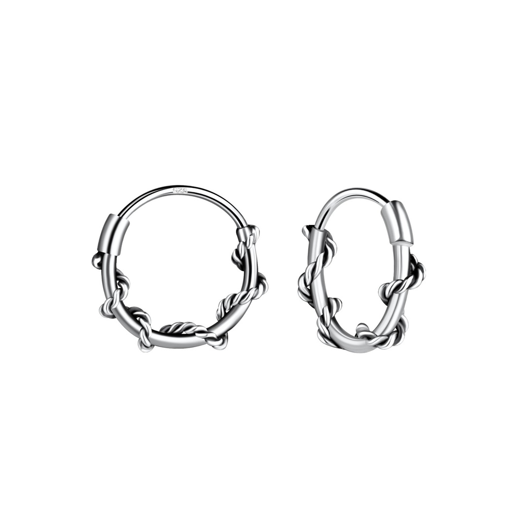 Créoles torsadées en argent 10 mm