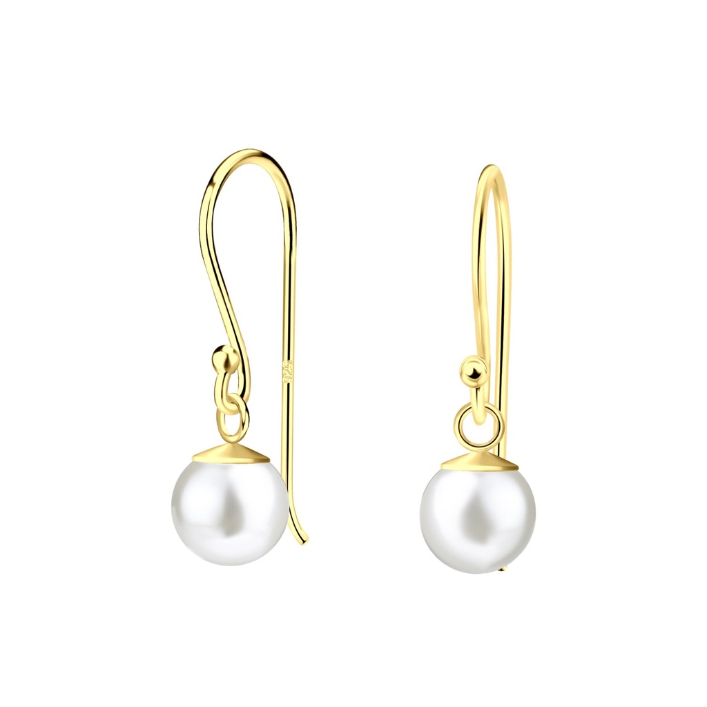 [10030463] 6mm Pearl Silver Earrings