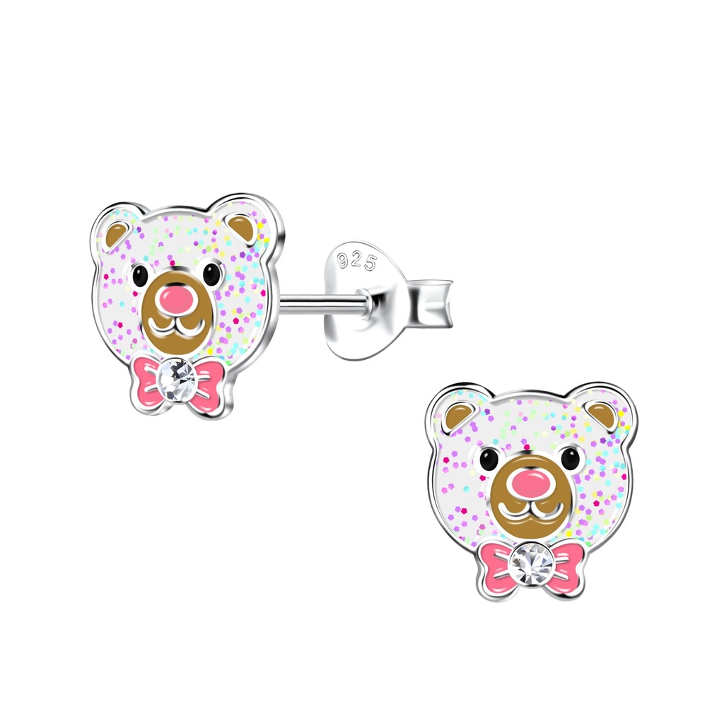 Puces d'oreilles ours en argent