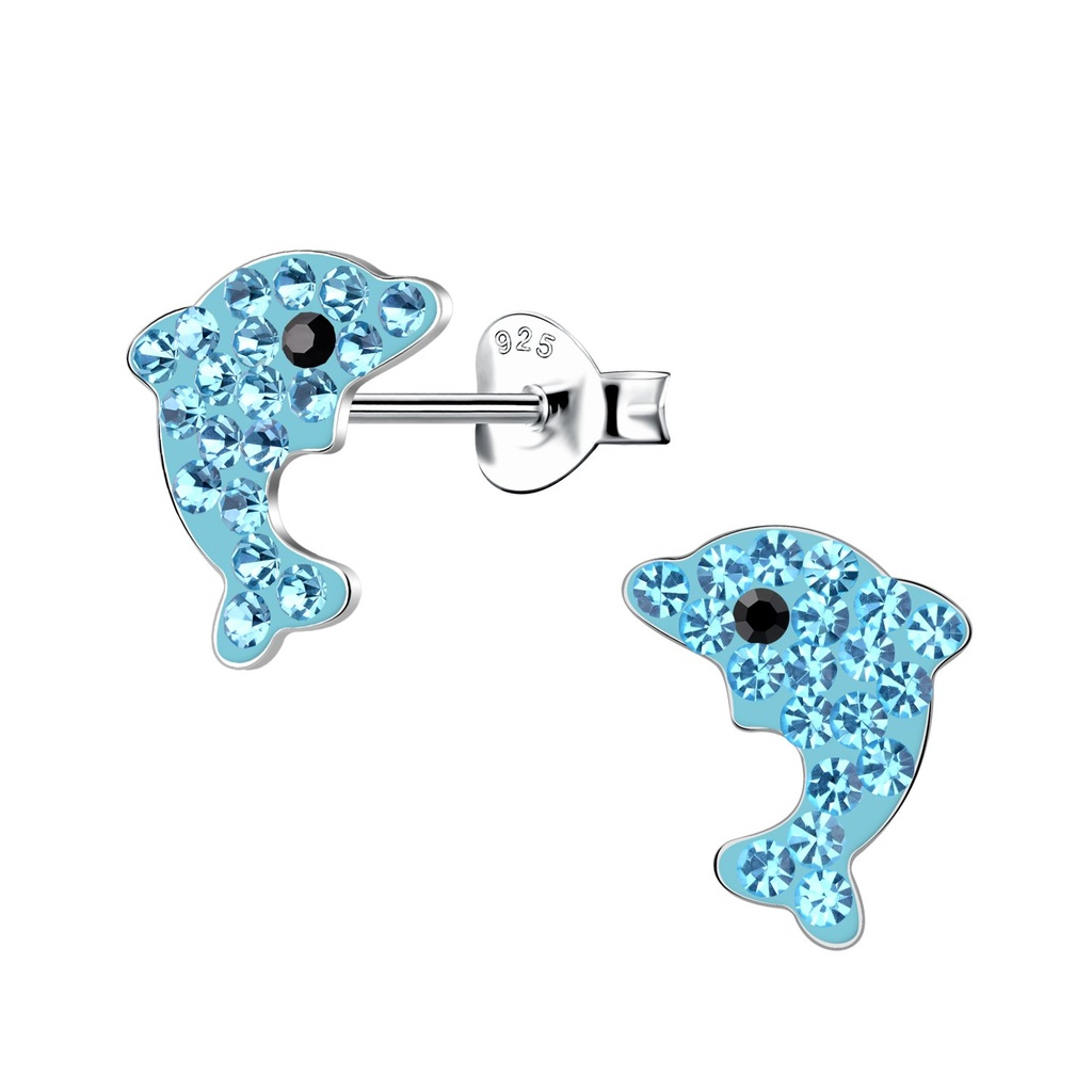 Puces d'oreilles dauphin en argent