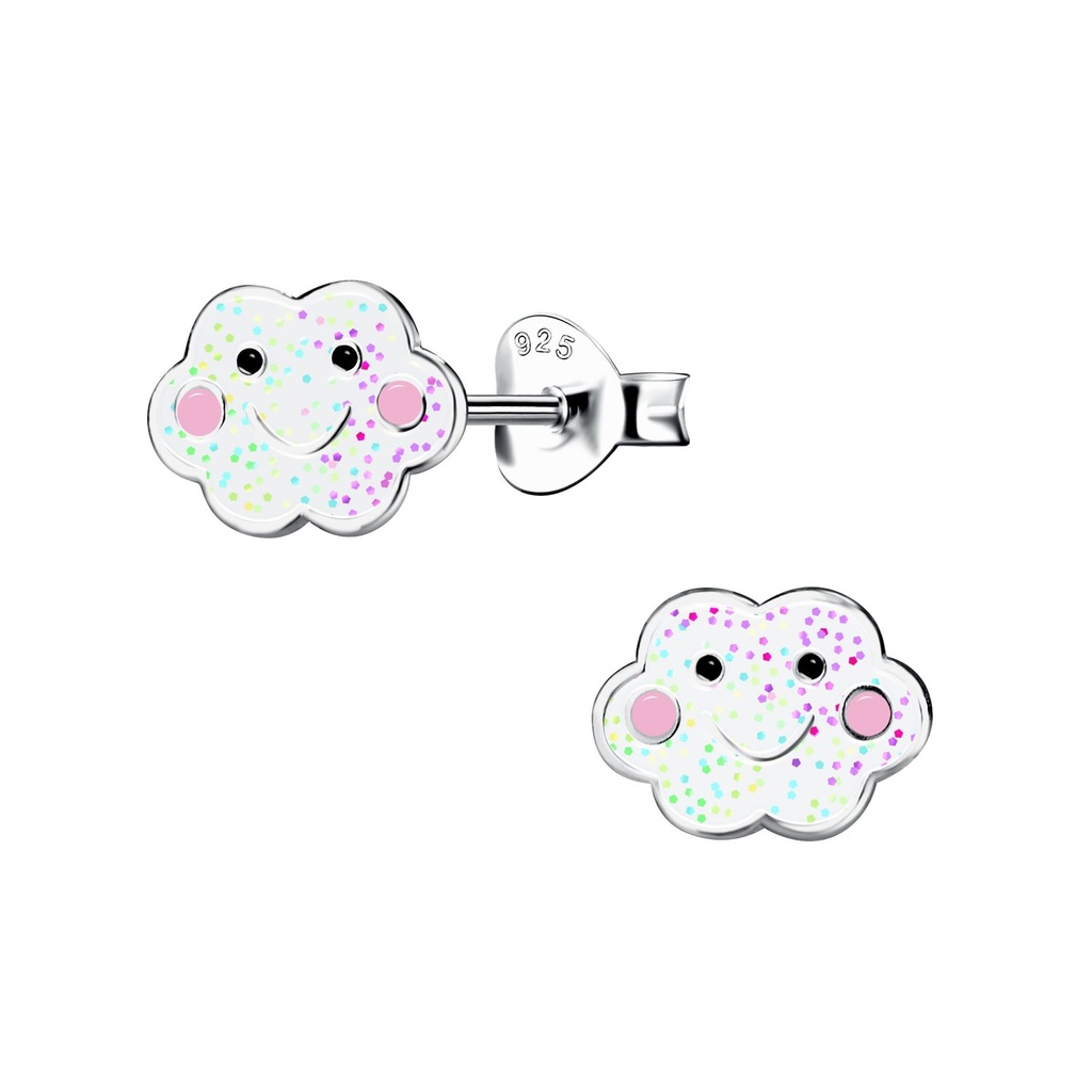 [10027409] Puces d'oreilles nuage en argent