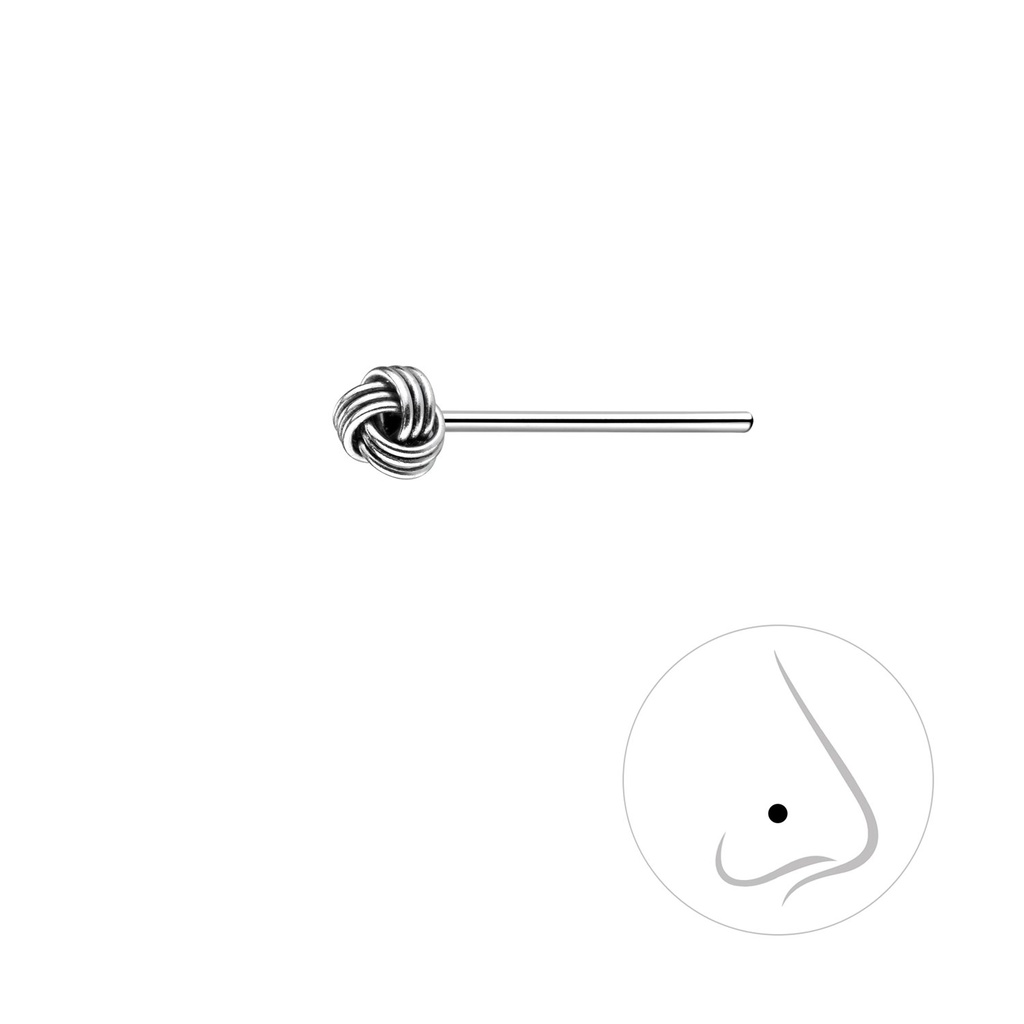Silver Knot Nose Stud