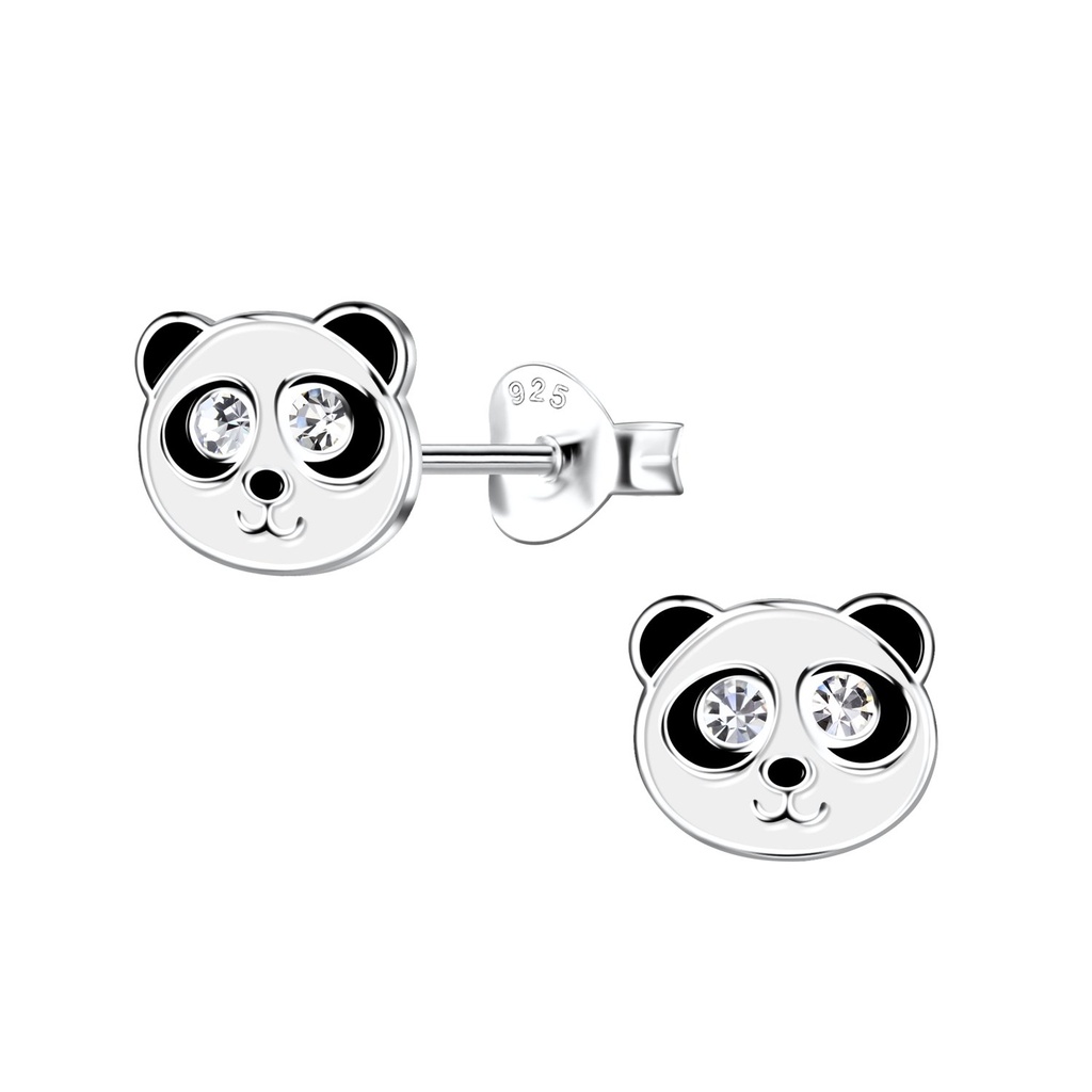 Puces d'oreilles panda en argent